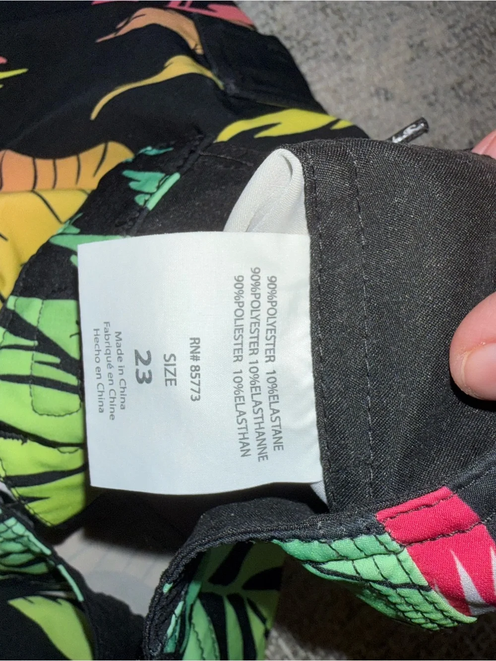O'Neill Black Tropical Print Swim Trunks - Neon Floral‎